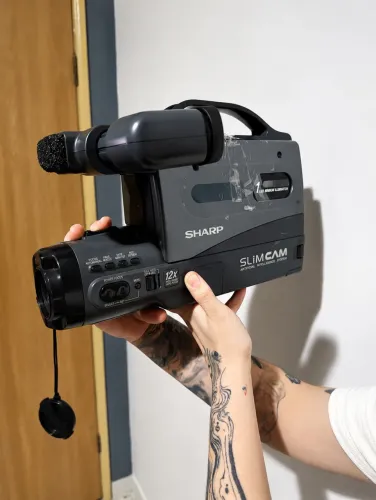 filmadora retrô original sharp com acessórios e manuais!