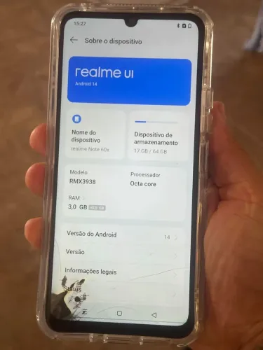Celular xiaomi note 60x 64 GB de memória tá só complicado no canto da tela embaixo mas não