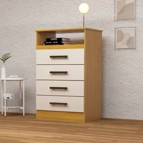 Cômoda Jéssica 100% MDF e 4 Gavetas - Entrega e montagem Grátis p/ Fortaleza