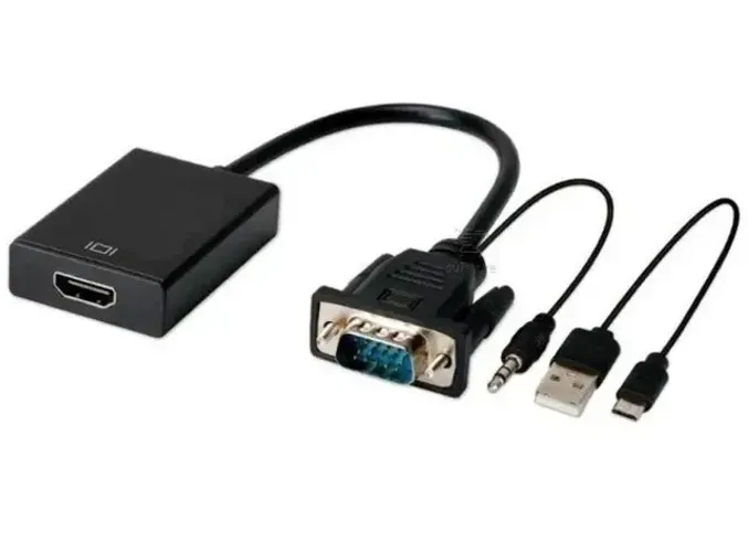 Adaptador Vga x Hdmi Com Alimentação Usb E Audio P2