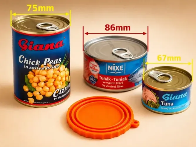 Tampa Universal para Latas de Comida | Vedação Reutilizável | Vários Tamanhos (67mm, 75mm,