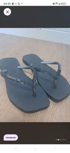 Chinelo havaianas sparkle slim square