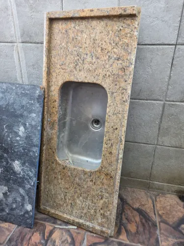 Vendo pia de granito com cuba inox