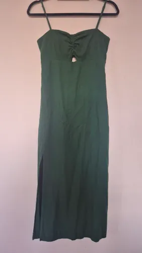Vestido linho verde Youcom