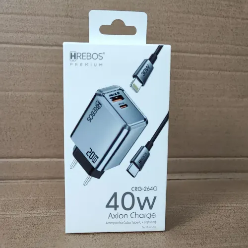 Carregador para iPhone turbo lightning kit cabo e fonte