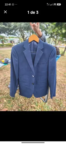 Terno Social Masculino Sob Medida - Tam. P - Azul Marinho  