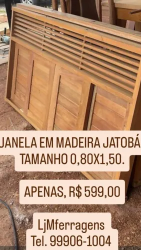 TRABALHAMOS COM JANELAS EM MADEIRA DE TIMBORANA E JATOBÁ. 