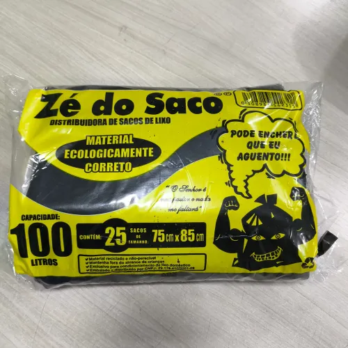Saco de lixo Zé do saco 100 litros ecológico e reforçado