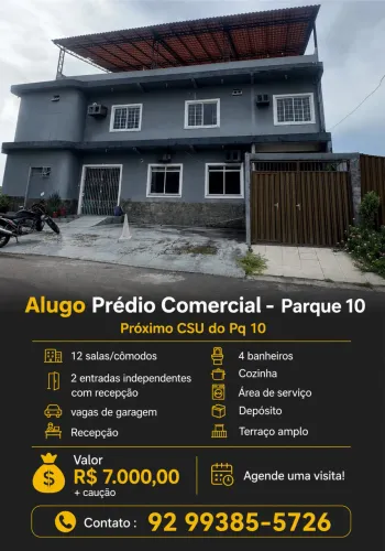 AlUGO PRÉDIO COMERCIAL/ PQ. 10/ R$7.000,00