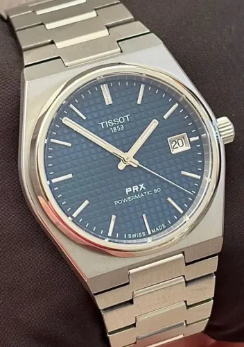 Tissot PRX Powermatic 80 38mm Titânio Azul
