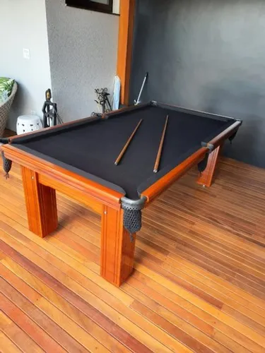 Mesa de Bilhar Maciça Tecido Preto Modelo EPD6854