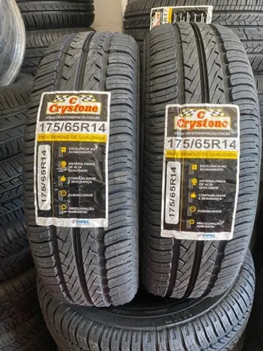 2 pneus 175/65r14 Crystone (montagem grátis)