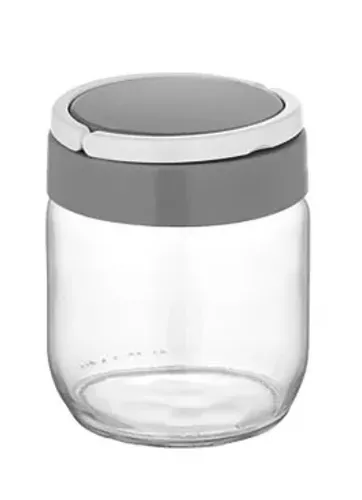 Conjunto De Potes De Vidro Cinza Wx08828