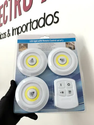 Kit 3 Lâmpadas LED com Controle Remoto - Iluminação Prática!