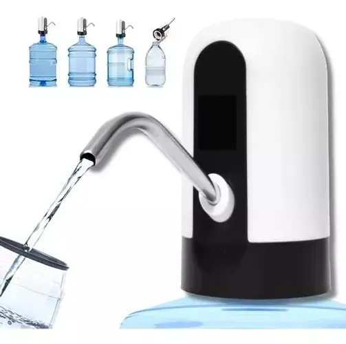 Bomba Elétrica Galão Garrafão De Água 20lts Usb Recarregável Cor Branco