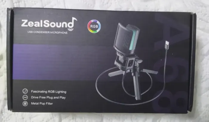 Microfone ZealSound RGB Model BKD-11 PRO/A68 - USB