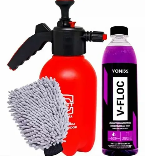 Kit Jato de Espuma - Snow Foam Pulverizador + Shampoo Vonixx + Esponja
