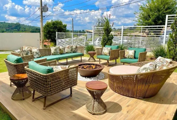 Conjunto completo - Sofá + Poltronas + Chaise em corda náutica