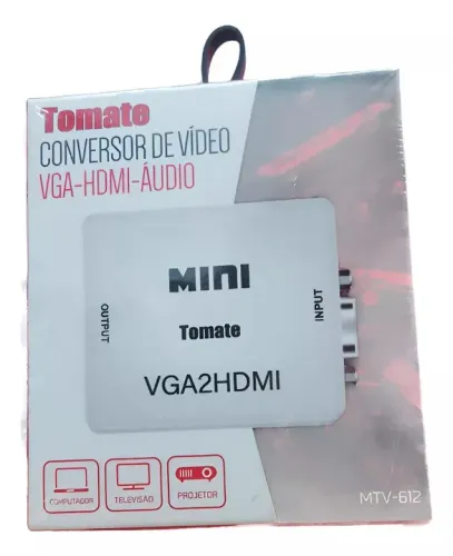 Conversor Tomate Mtv-612 Vga- 2hdmi Entrada Vga E Saida Hdmi