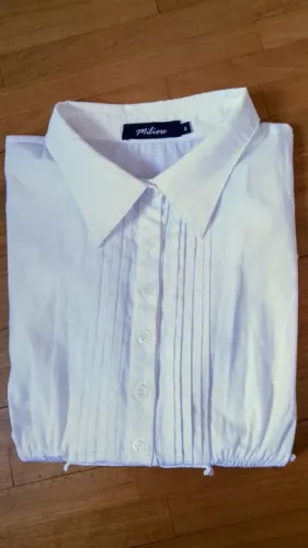 Camisa branca de manga 3/4 Tam M