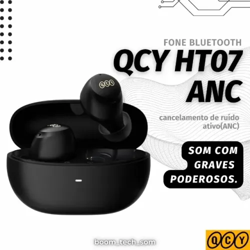 Fone Sem Fio QCY HT07 ANC Bluetooth | Garantia | Foco Total Em Graves | Pronta Entrega