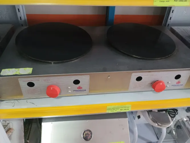 Chapa crepe a gás 2 discos - novo