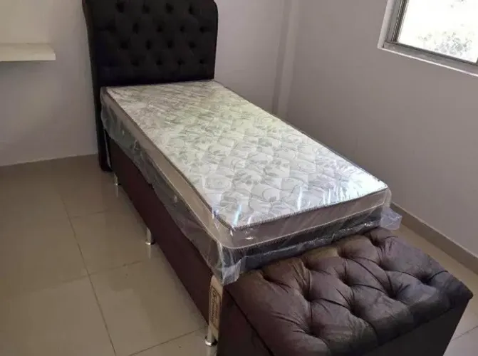 Cama box colchão e base solteiro 