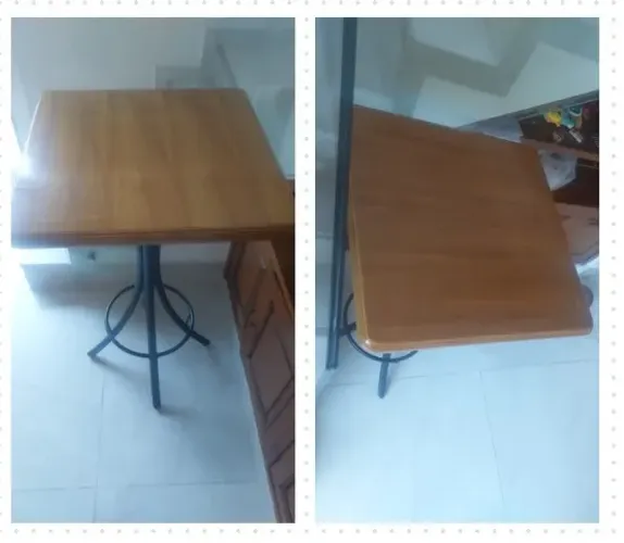 Mesa Madeira 60cm Cor natural - Bistrô fixa 78cm pta