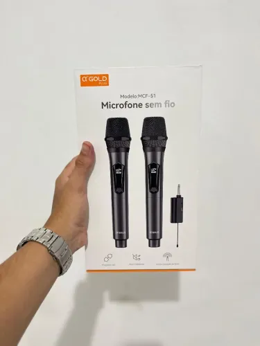 Microfone Sem Fio ?GOLD PLUS MCF-51 Duplo Profissional