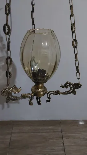 Lustre Pendente Vintage com tulipa de cristal