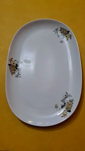 Tigela oval com flores
