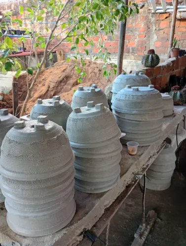 Vasos de cimento artesanais - Lindos!