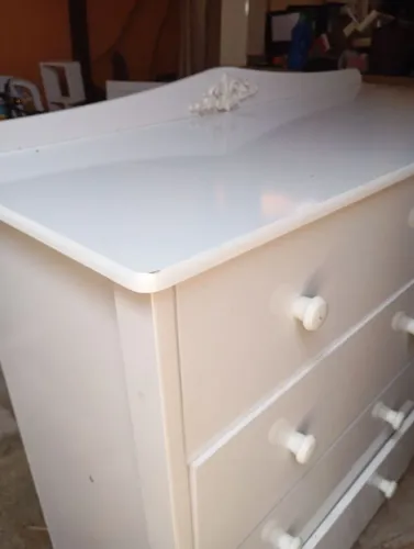 Cômoda Grande Bebê Branca MDF 1,30X50X1,10 Madeira Maciça Excelente Firme Coisa boa