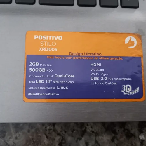 Notebook Positivo Stilo XR13005 - Design Ultrafino