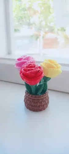 Flor Plástica Decorativa Tripla Flores