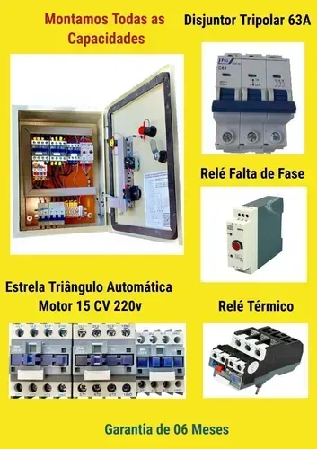 Chave Para Compressor De Ar Automática Motor 15 Cv 220 V