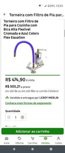 Torneira com filtro de pia para cozinha com bica alta flexível nova na caixa