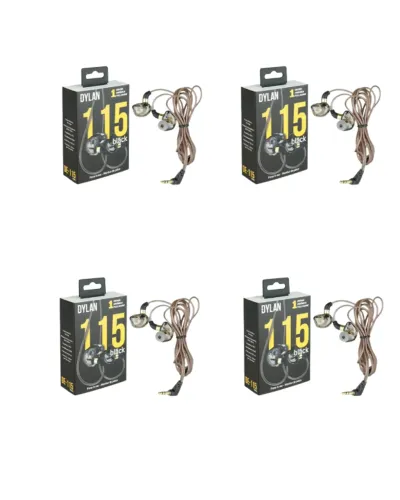 KIT 4 FONES DE OUVIDO IN-EAR DYLAN DE-115 PRETO 