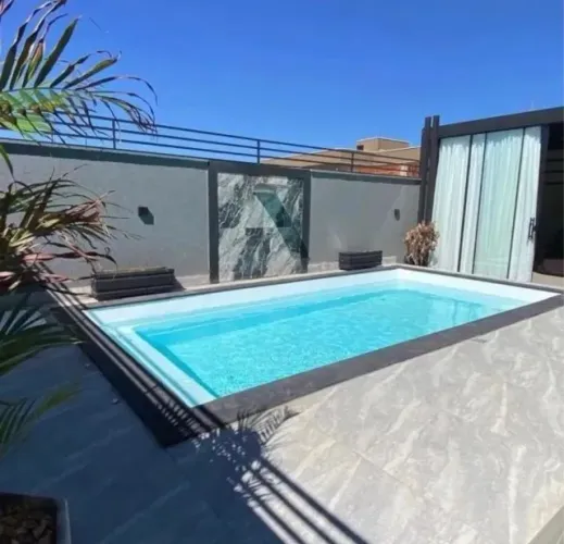 Piscina de fibra Retangular completa 6 mts 