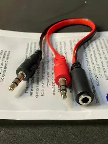Cabo adaptador Y P3/P2 para fone e microfone 