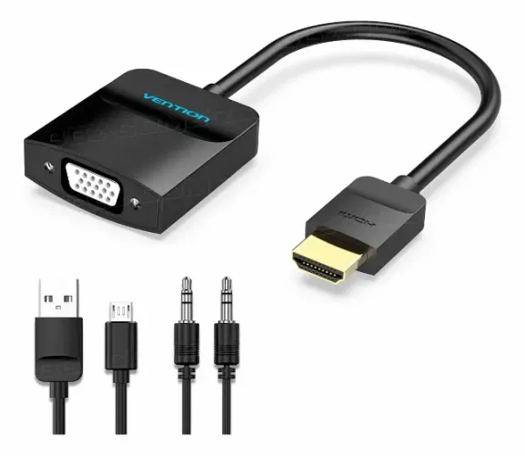 HDMI para VGA com Power - PC / PS3 / PS4 / PS5 ou Xbox - Original Vention - R$: 70,00