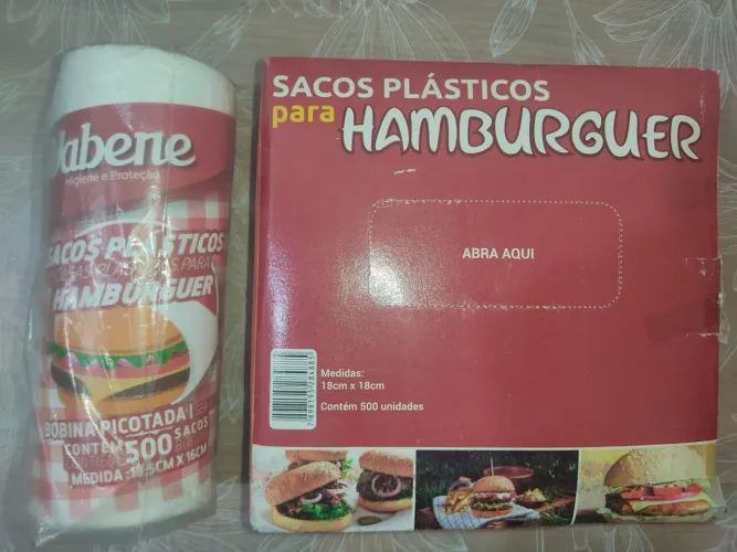 Vende-se sacos plásticos para hambúrguer 