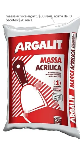 Massa acrílica argalit.