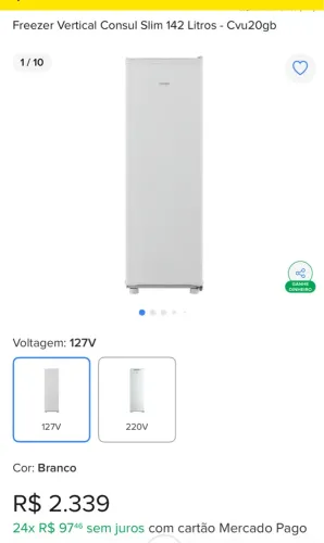 Oportunidade Freezer vertical 110v