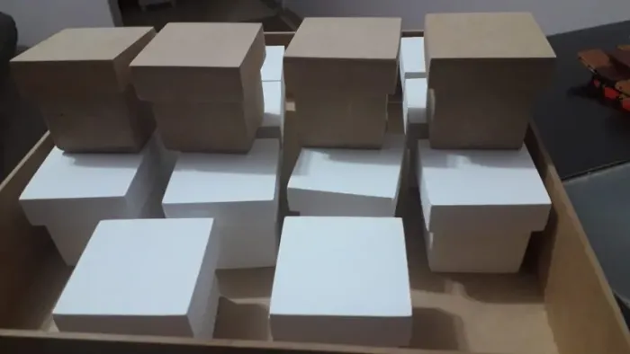 Caixinhas quadradas MDF cru e MDF brancas com tampa e caixa maior novas