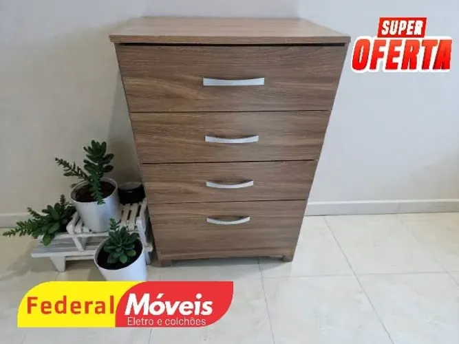 COMODA 4 GAVETAS MARROM (TEMOS CREDIÁRIO)