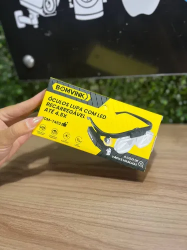 Óculos Lupa com Led Recarregável até 4.5x BOM-7462 BOMVINK