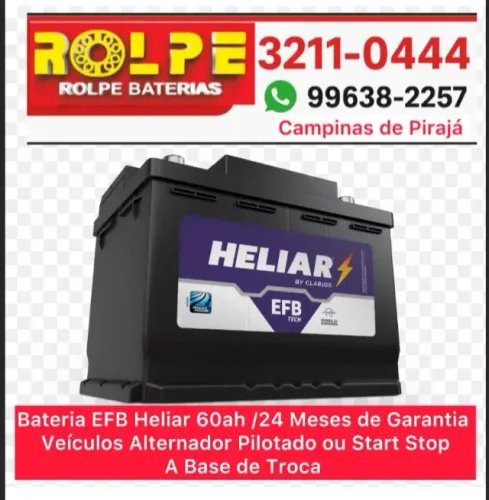 Bateria Heliar EFB 60 AH \ A melhor do Mercado