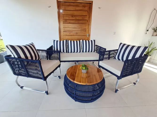 Conjunto de Sofá e Poltronas para Área Externa