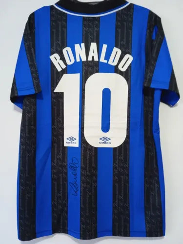 Camisa Inter Milão 1997 / 1998 #10 Ronaldo Autografada Certificada